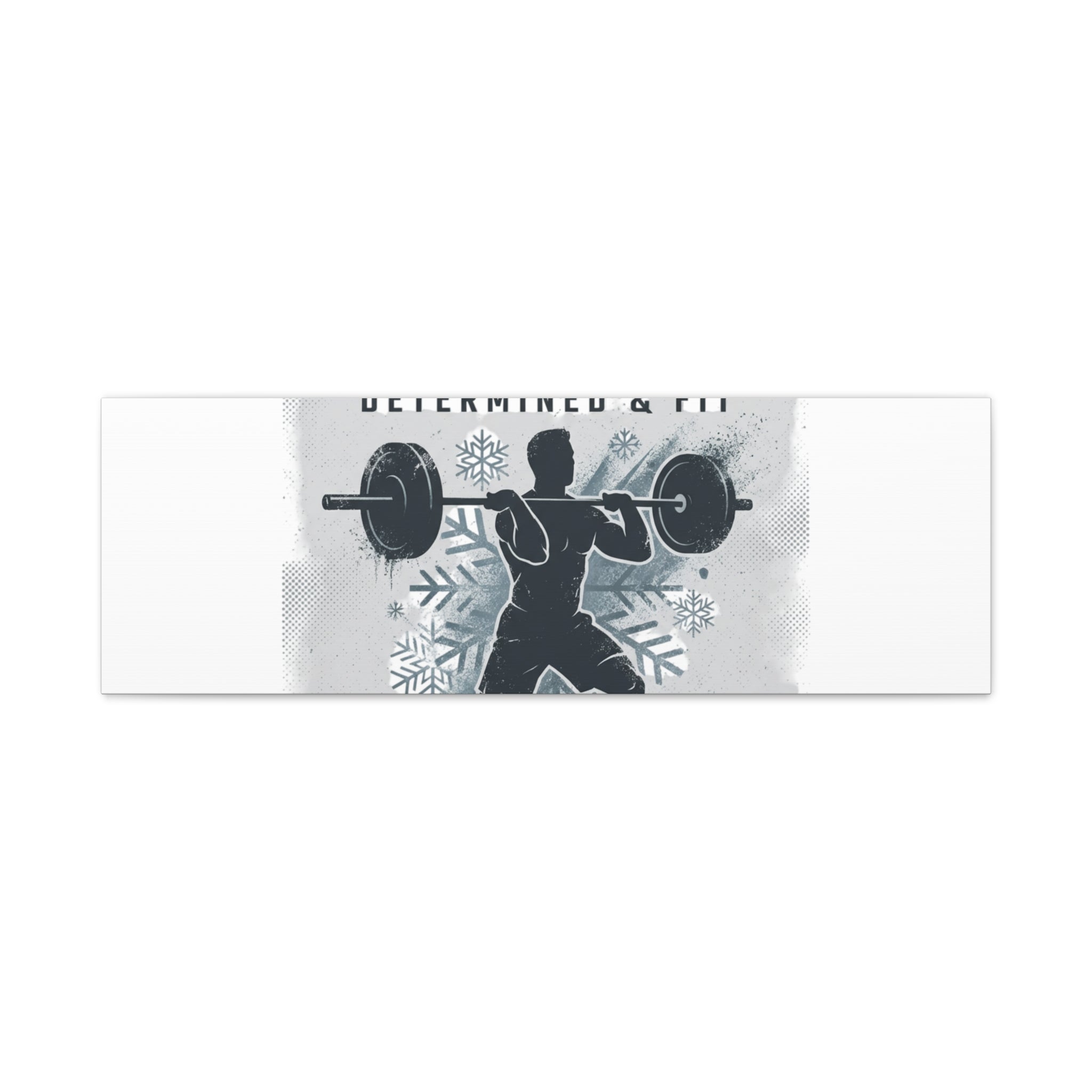 Winter Grind Barbell Canvas | Motivational Gym Art, Winter Workout Decor