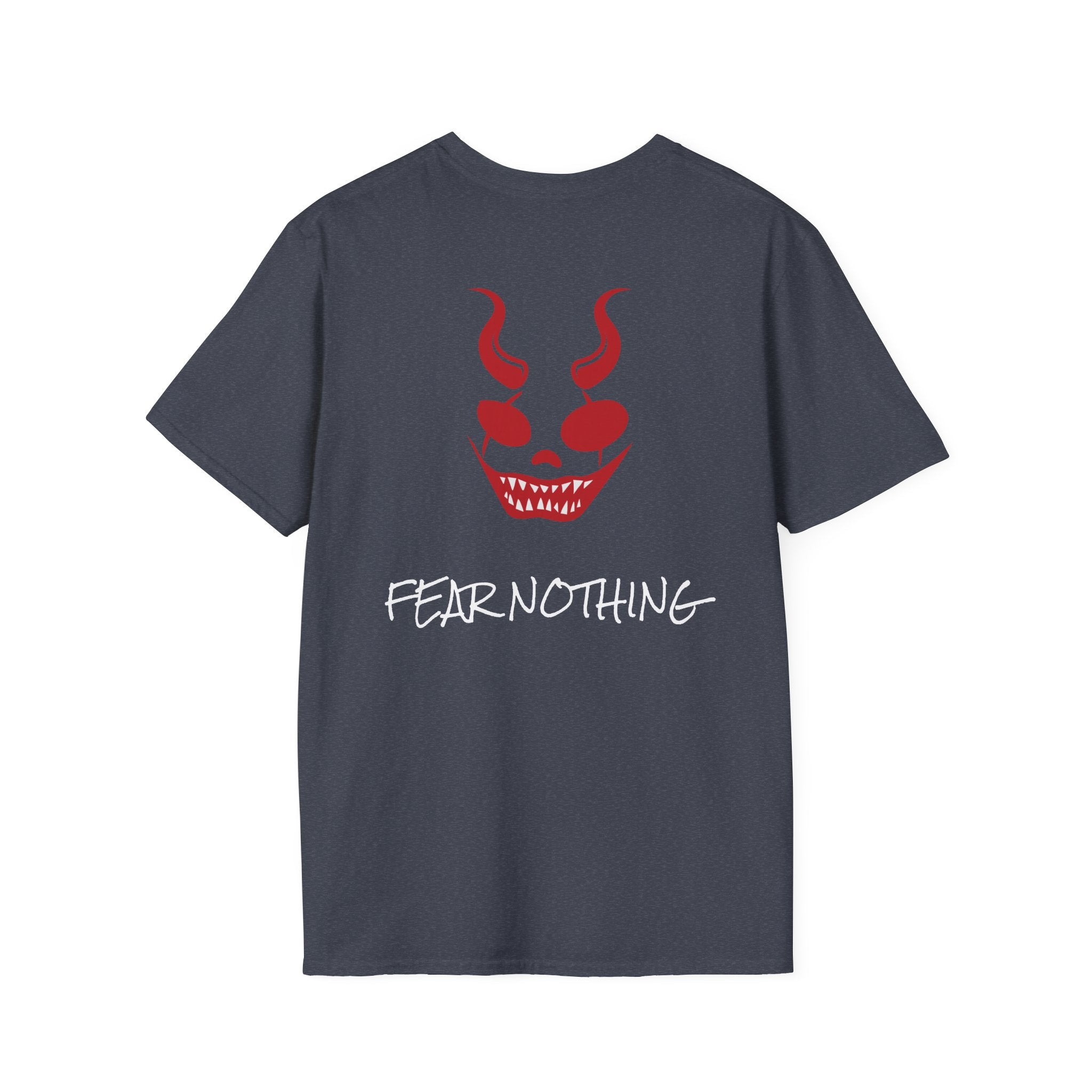 Fear Nothing T-Shirt — Red Demon Face Graphic Tee