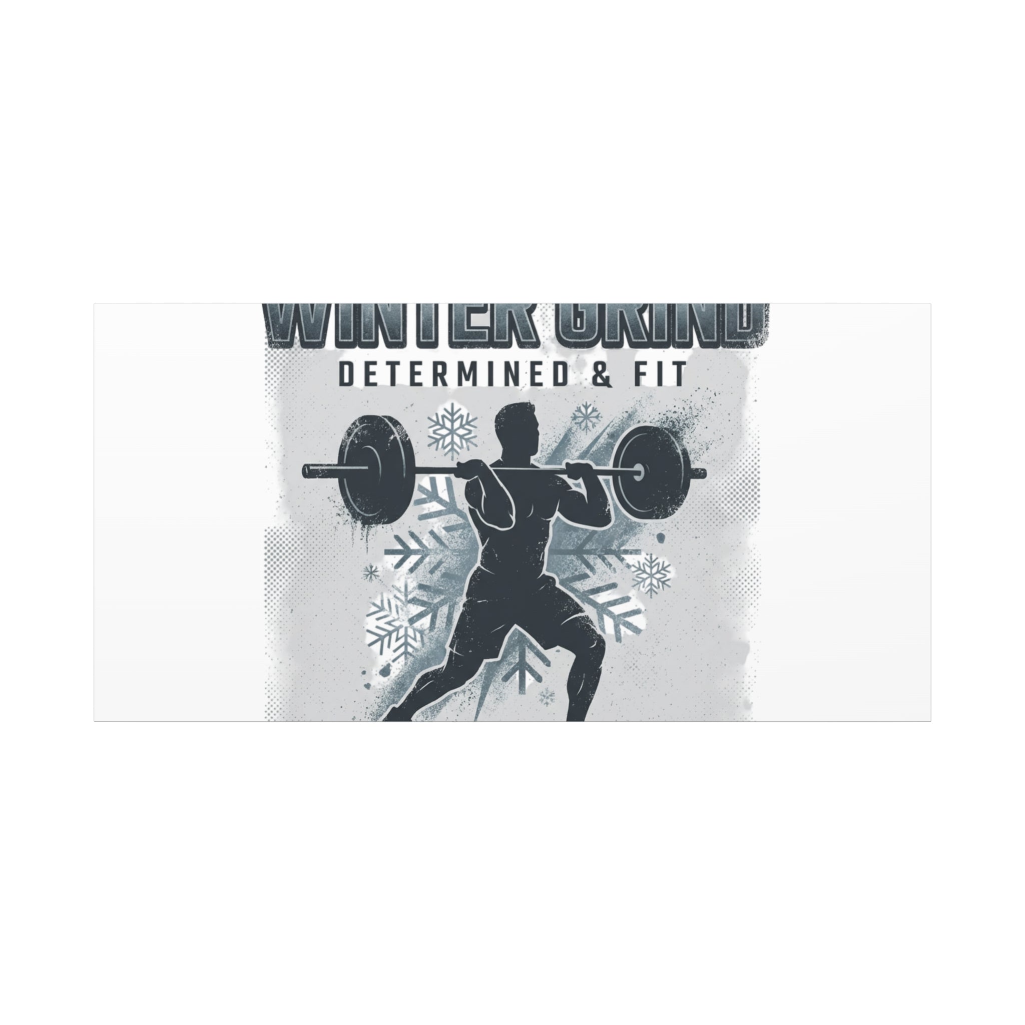 Winter Grind Barbell Canvas | Motivational Gym Art, Winter Workout Decor