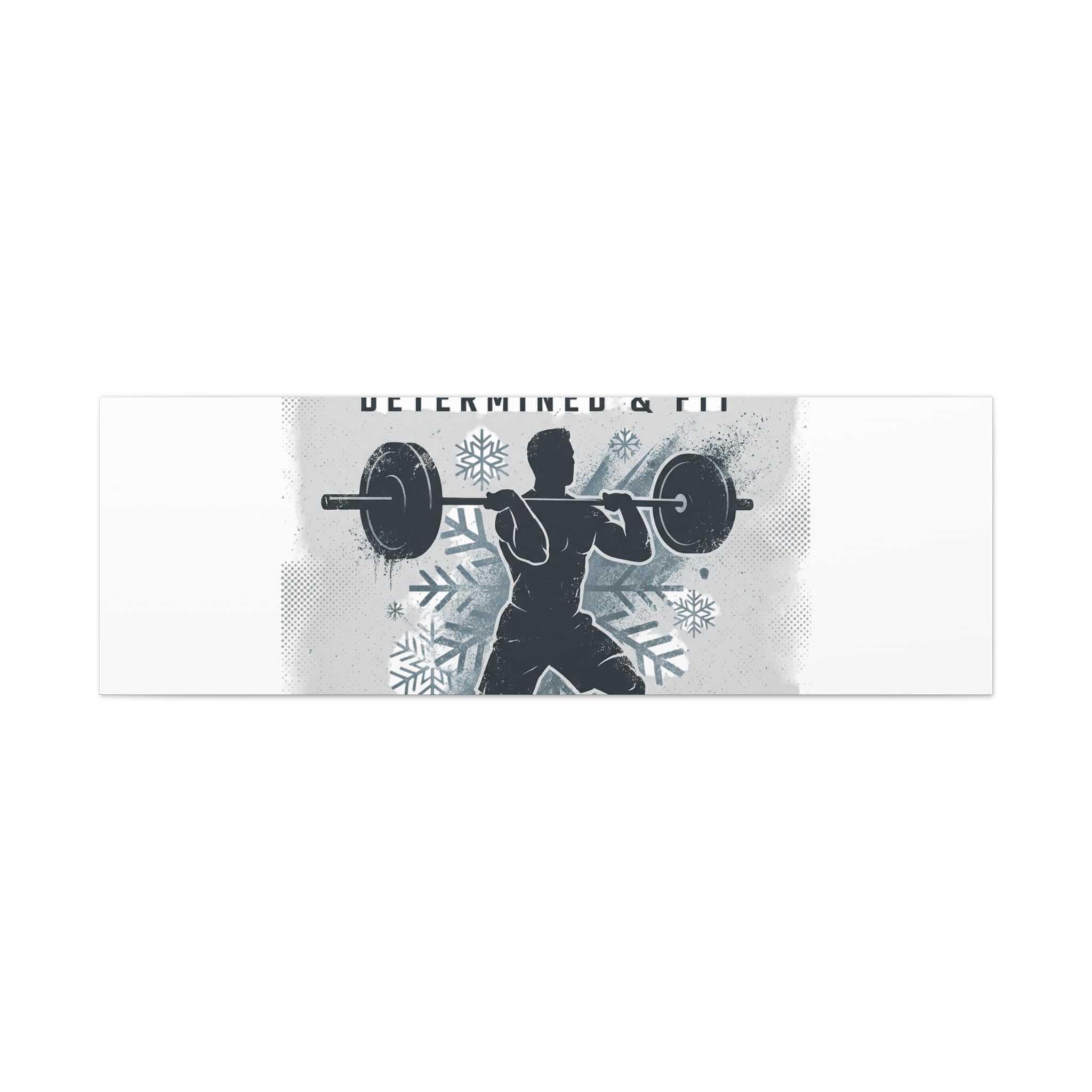 Winter Grind Barbell Canvas | Motivational Gym Art, Winter Workout Decor