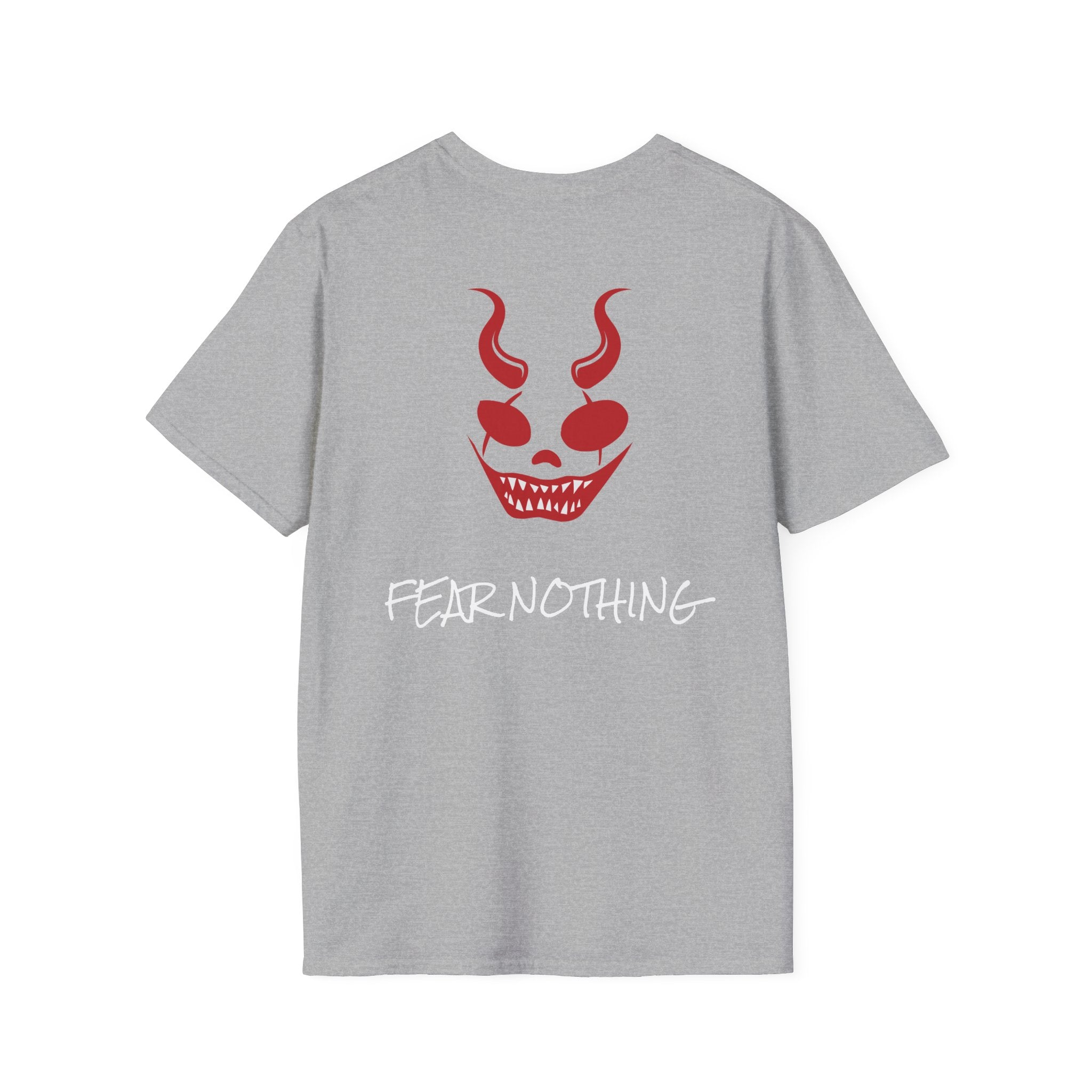 Fear Nothing T-Shirt — Red Demon Face Graphic Tee