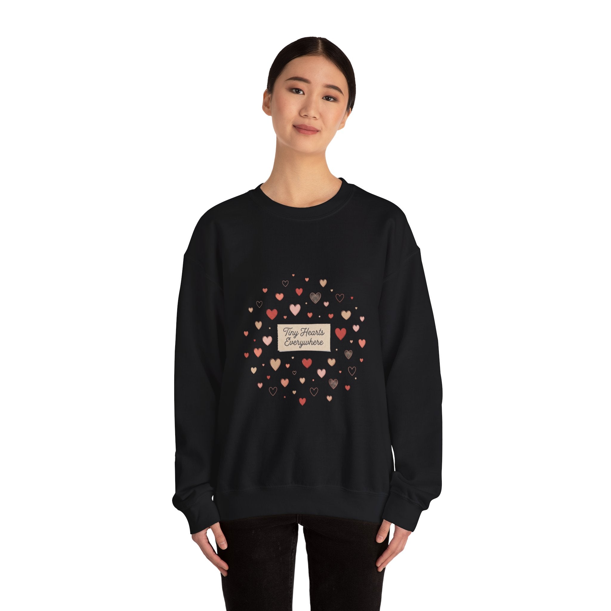 Tiny Heart Confetti Crewneck Sweatshirt | tiny heart design, valentine doodle
