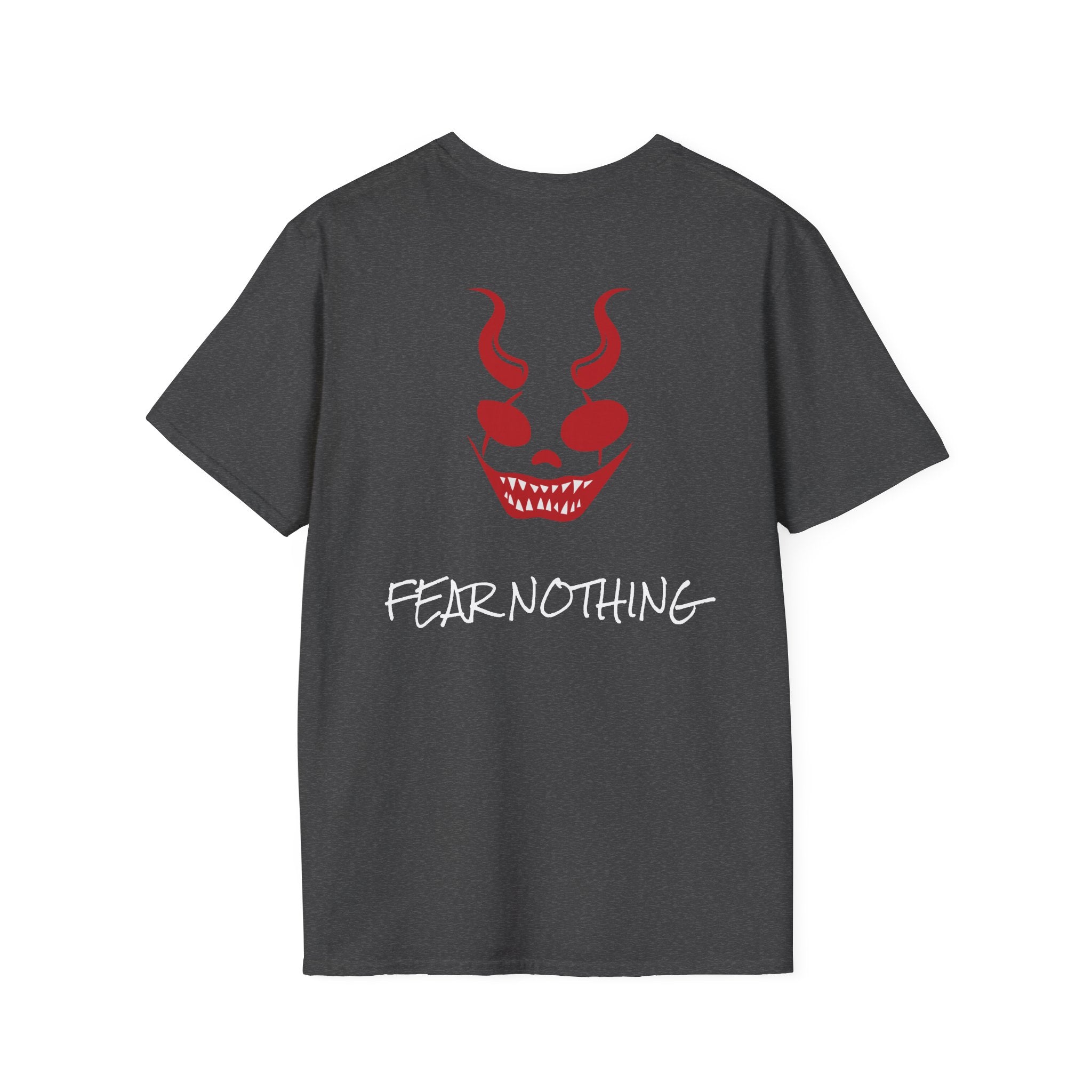 Fear Nothing T-Shirt — Red Demon Face Graphic Tee