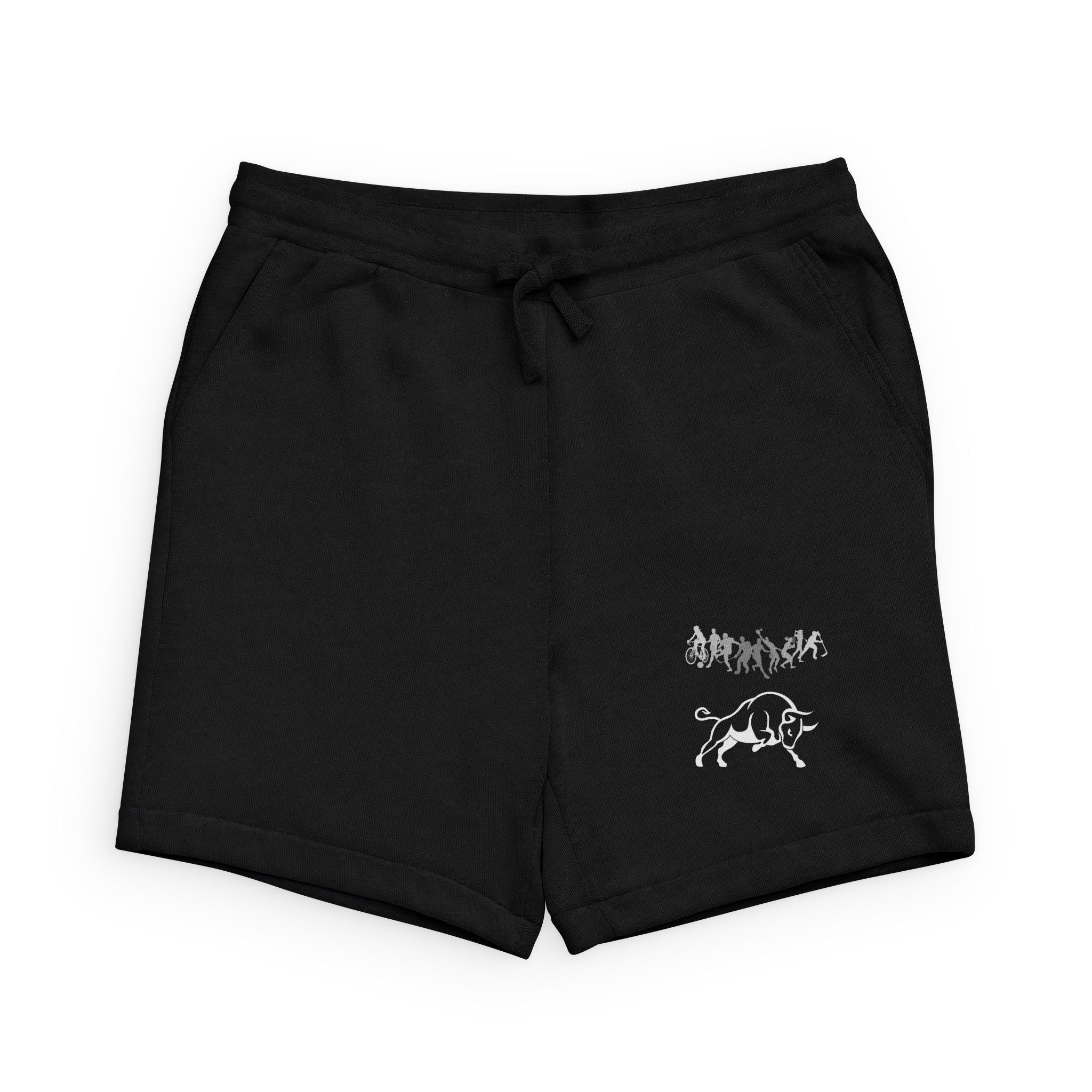 Bull Dog Graphic Sweatshorts — Minimalist Black Athletic Shorts